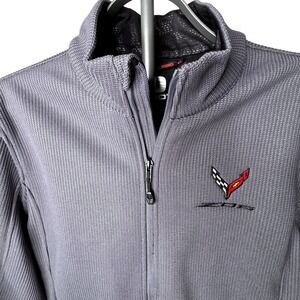 Ogio Corvette Z06 logo Men's Gray Jacket Knit Zip Up Chevrolet Lg Embroidered